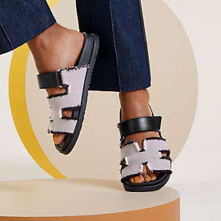 【HERMES】H222299Z DI360 ベージュ・レッド サンダル・ミュール Chypre sandal | Hermès USA